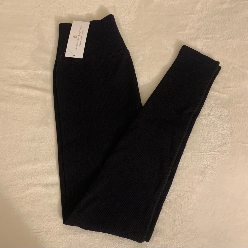 spiritual gangster zen ribbed high waist leggings